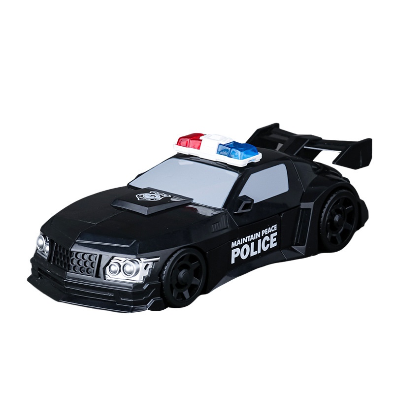 Mô Hình Đồ Chơi Xe Cảnh Sát Biến Hình Màu Trắng Đen Dành Cho Bé Trai ml6j