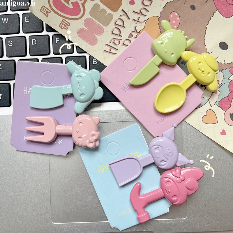 ✨✨Sanrio Kẹp Tóc Họa Tiết Hoạt Hình Dạng Dao Kéo Hình Màu Kẹo Ngọt Dành Cho Bé Gái