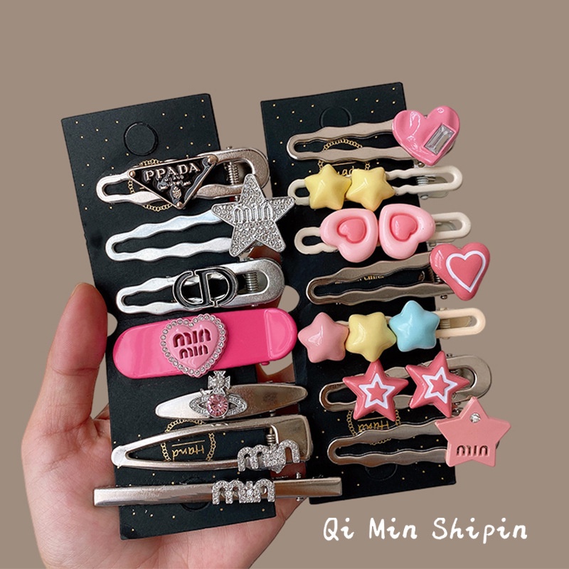 Set 12 Kẹp Tóc Kim Loại Hình Ngôi Sao Màu Bạc Thời Trang Hàn Quốc 2023
