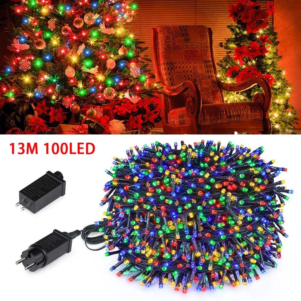 Muvako 1 Dây Đèn led ip65 24v 13m 100 Bóng Ánh Sáng Trắng Ấm Chống Thấm Nước Trang Trí Tiệc Giáng Sinh Ngoài Trời