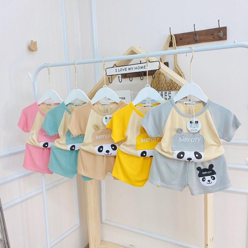 Bộ quần và áo tăm lạnh ngắn tay họa tiết tai mũ cho bé trai, bé gái size 6-17kg