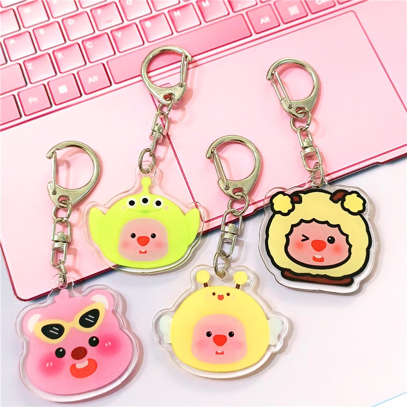 Ere1 Móc Khóa acrylic 4cm Hình Vòng Lặp Nhân Hoạt Hình Dễ Thương