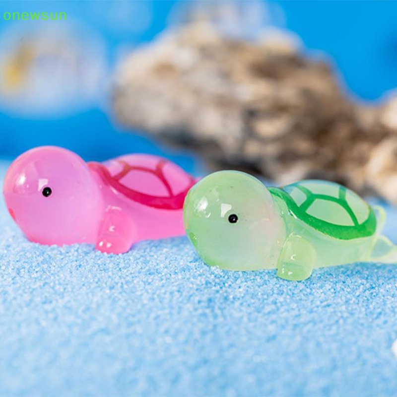 1 / 5 Tượng Rùa mini Bằng Nhựa Phát Quang Trang Trí Nội Thất Xe Hơi Mới