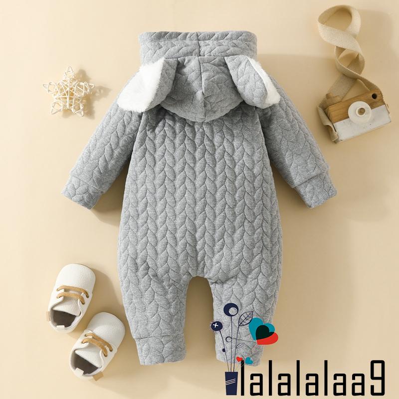 La- Áo Liền Quần Tay Dài Có Mũ Trùm Tai Thỏ Thời Trang Mùa Thu Cho Bé Trai Và Bé Gái
