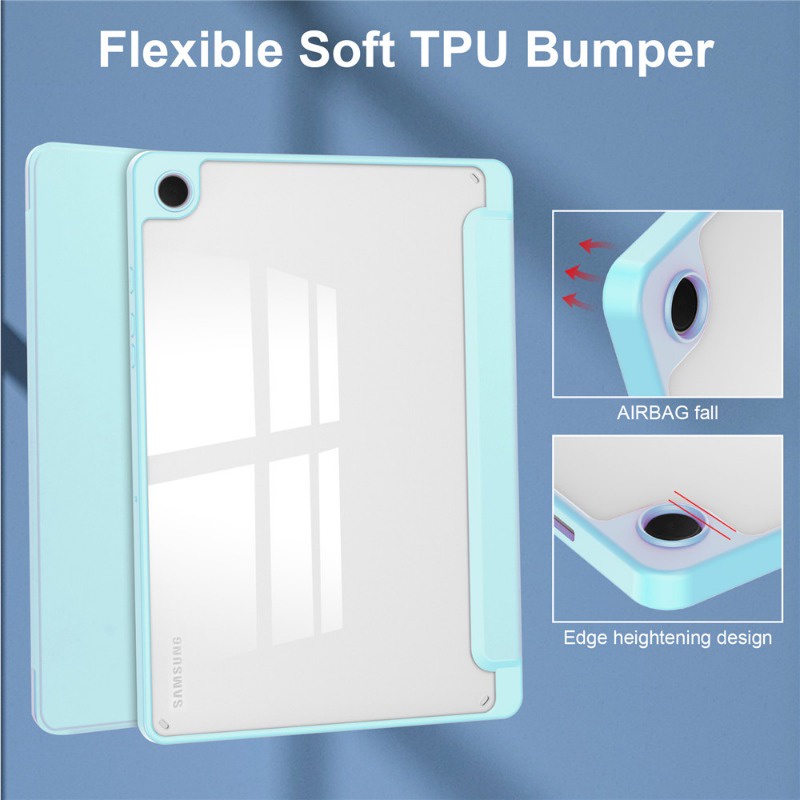 Bao Da Máy Tính Bảng pu Nắp Gập Thông Minh Có Ngăn Đựng Bút Cho samsung galaxy tab a9 + 11.0 sm-P210 Smx216B sm-J218U Giá Đỡ