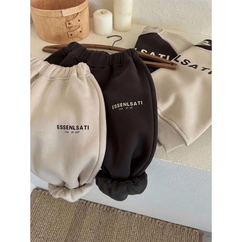 Bộ Đồ Hai Mảnh Áo Nỉ Dày Dặn Phong Cách Hàn Quốc Thời Trang Mùa Đông Mới Dành Cho Bé Trai Bé Gái