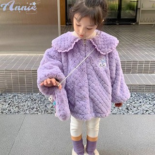 Annie áo khoác lông cừu phong cách cho bé gái