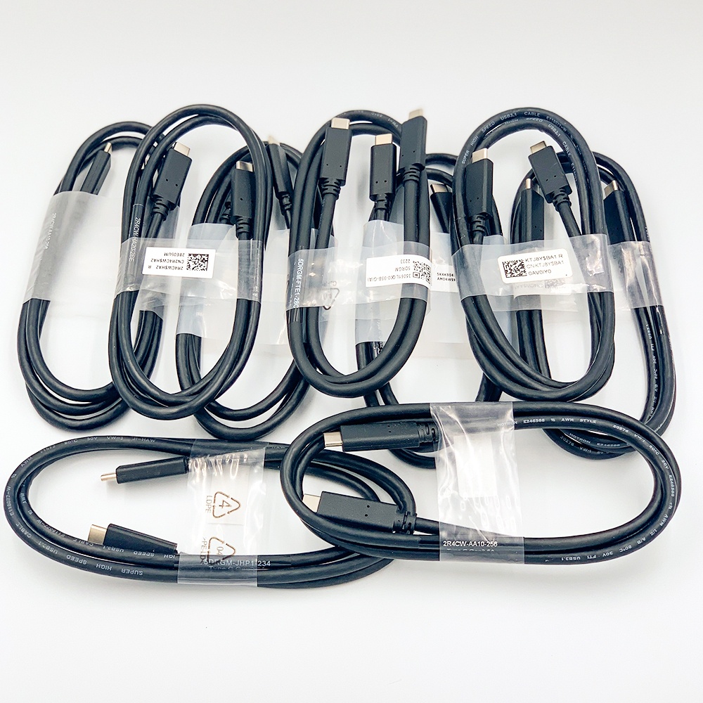 Cáp Type C hai đầu bóc màn DELL 4k dài 1M, truyền hình ảnh 4K60hz và sạc 100W USB 3.1 GEN2 10gbps