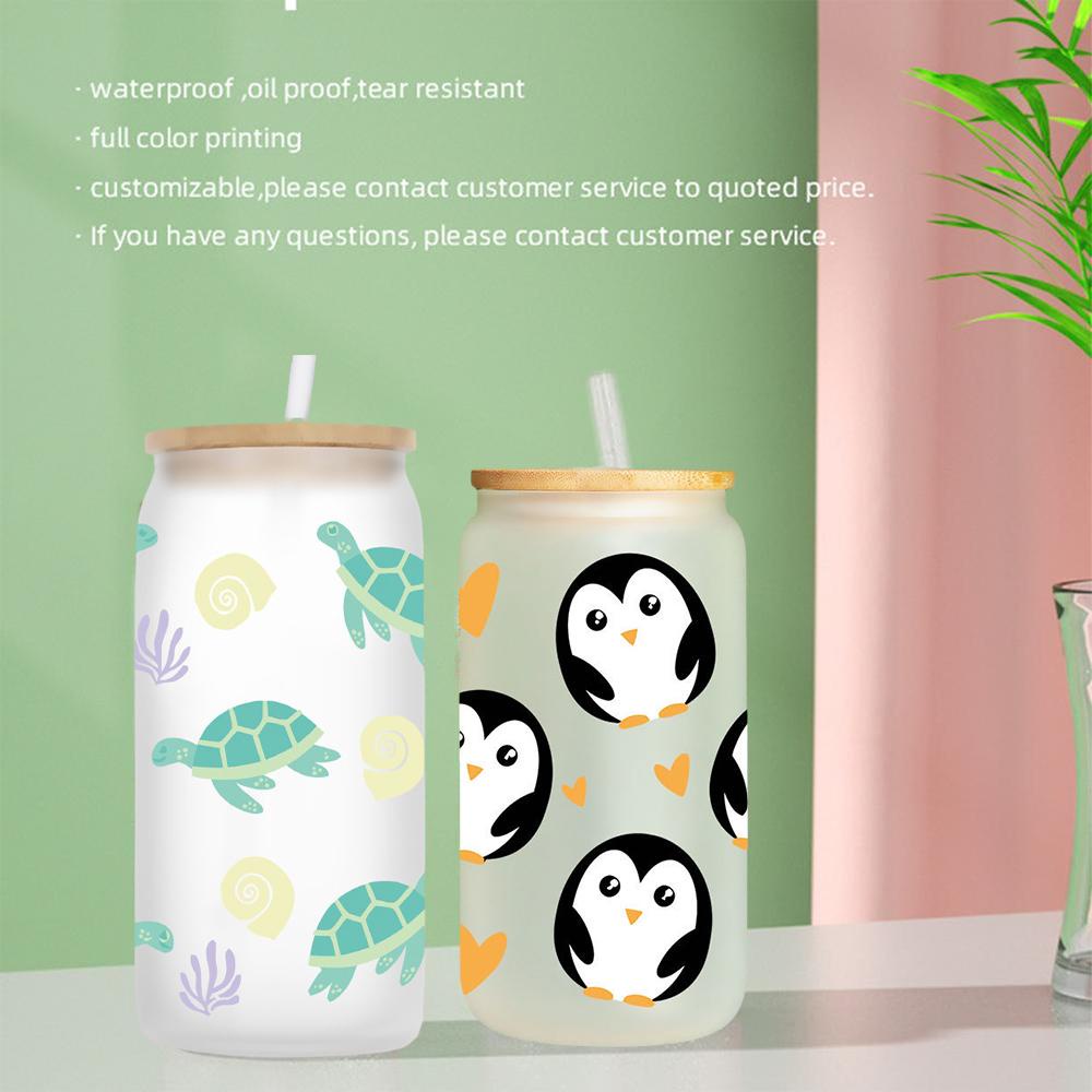 Mới sticker Dán Cốc Hình Động Vật Hoạt Hình Đáng Yêu a1w6