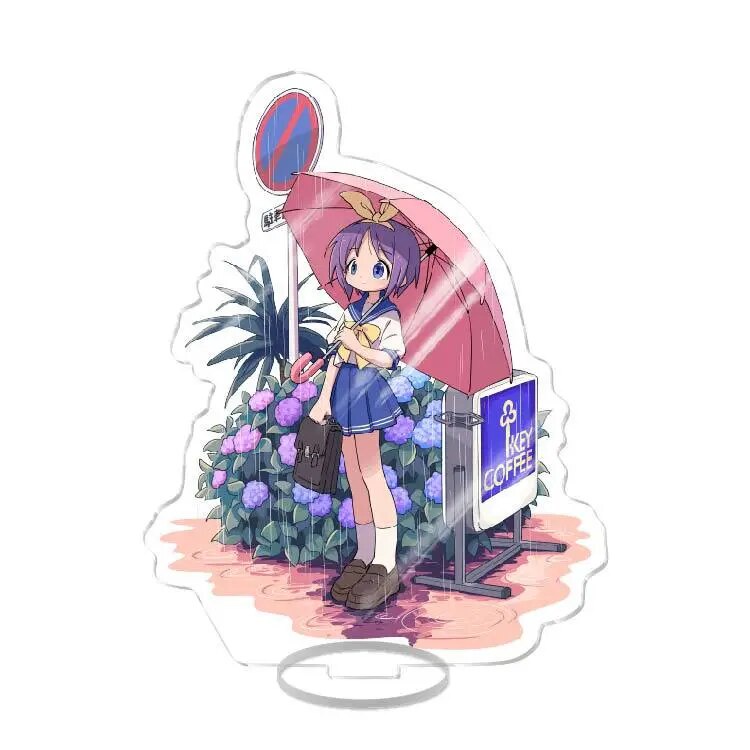 Mô hình Standee Anime Lucky Star Izumi Konata Hiiragi Kagami Tsukasa Takara Miyuki Phụ kiện trang trí để bàn góc học tập