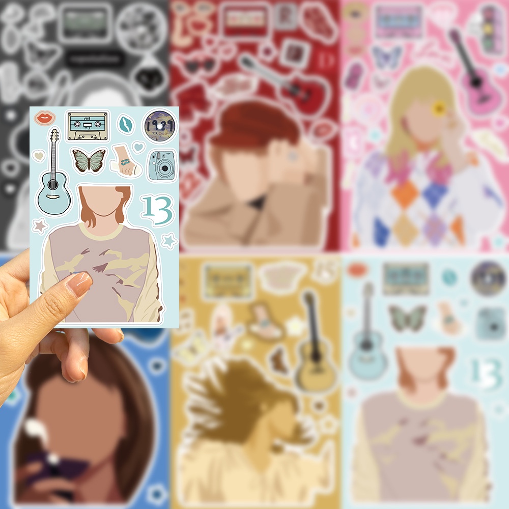 Bộ 8 Miếng Dán Trang Trí Hình Ca Sĩ taylor swift