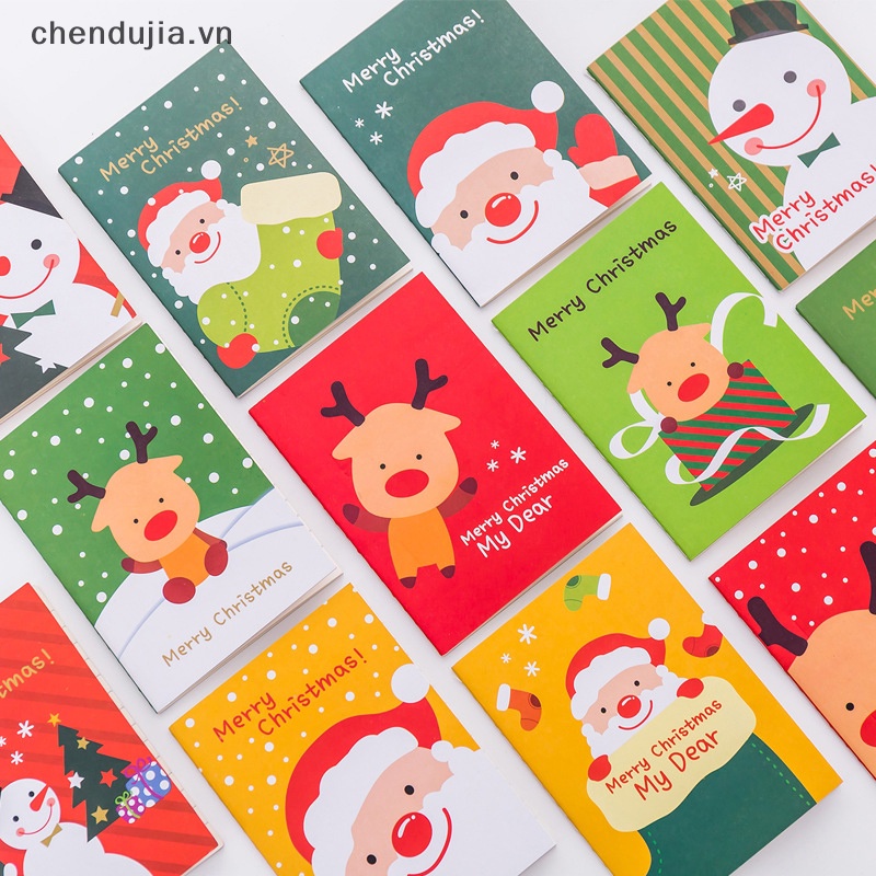 Sổ Tay Ghi Chú Bỏ Túi Hình Ông Già Noel Tuần Lộc Giáng Sinh Dễ Thương