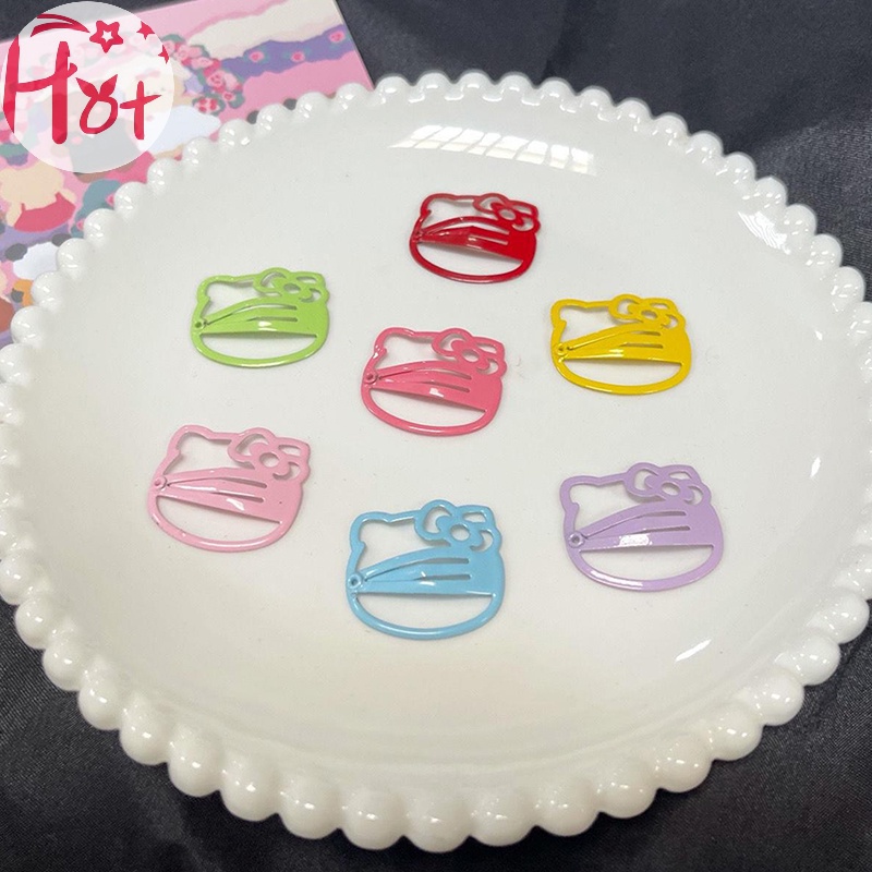 Set 5 Kẹp Tóc Kim Loại Hình hello kitty Nhiều Màu Sắc Dễ Thương Cho Bé Gái y2k vn