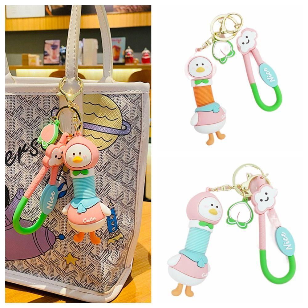 Norman Móc Chìa Khóa Hình Gà Đẻ Trứng Chiên Bằng Silicon Có Thể Rút Lại