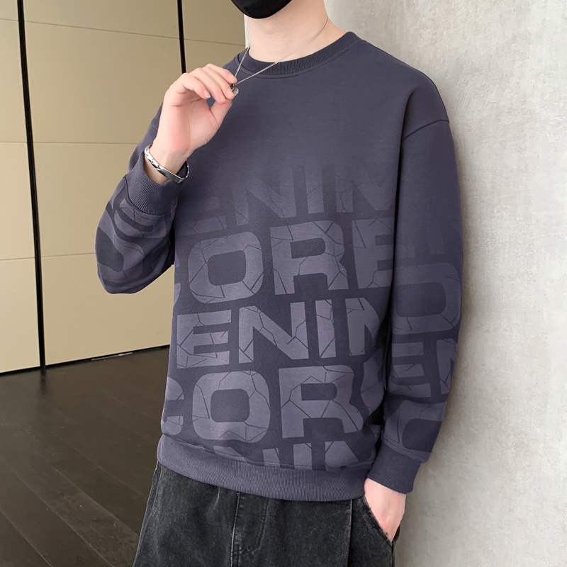 Áo sweater Tay Dài Cổ Tròn Dáng Rộng In Họa Tiết Thời Trang Mùa Thu Cho Nam