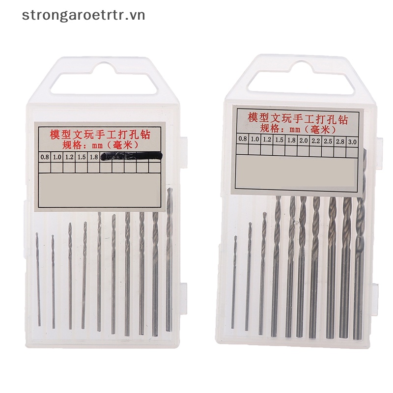 Set 10 Mũi Khoan mini 0.8mm-3.0mm Bằng Thép Gió hss vn