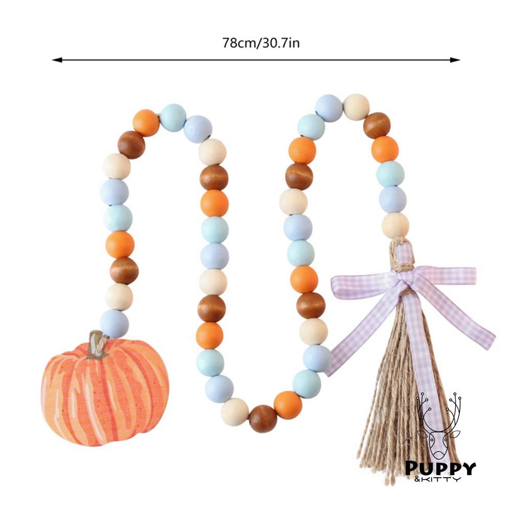 Rơi Vòng Hoa Chuỗi Hạt Gỗ Phối Tua Rua Treo Tường Trang Trí