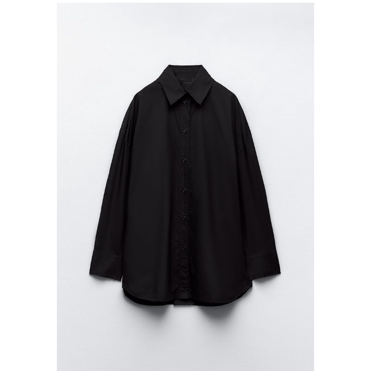 Zara Áo Sơ Mi Tay Dài Dáng Rộng Cổ Bẻ Phối Hàng Nút Thời Trang Thu Đông 237200016