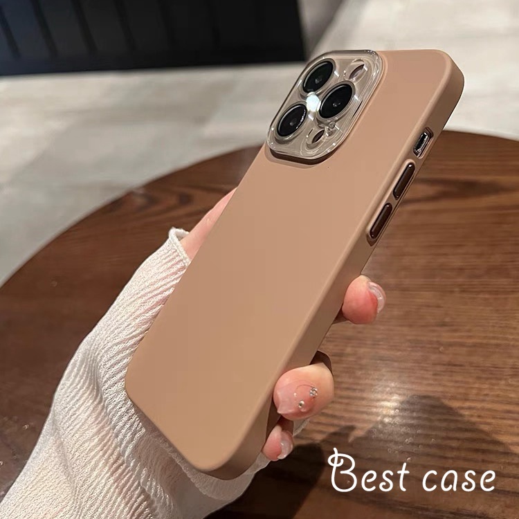 Ốp Điện Thoại Cứng Siêu Mỏng Bề Mặt Nhám Màu Nâu / Nâu Cho iphone 11 12 13 14 15 pro max 11pro 15plus