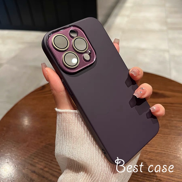 Ốp Điện Thoại Cứng Siêu Mỏng Bề Mặt Nhám Màu Nâu / Nâu Cho iphone 11 12 13 14 15 pro max 11pro 15plus