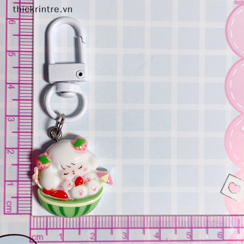 Móc Khóa Hình Dê / Dâu Tây / Cừu Nhồi Bông Dễ Thương
