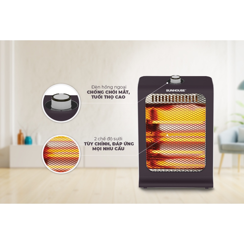 Sưởi điện hồng ngoại 2 bóng SUNHOUSE SHD7023