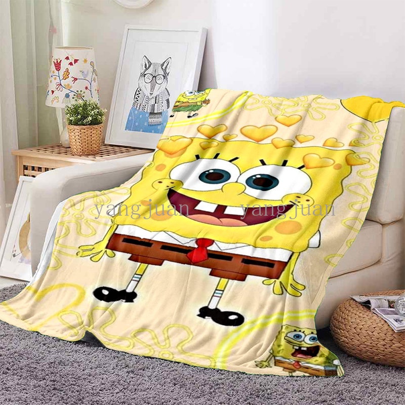 Chăn Bông Bọt Biển Mềm Mại Ấm Áp Hình spongebob Dễ Thương Cho sofa / Văn Phòng / Ngủ Trưa / Xe Hơi a11