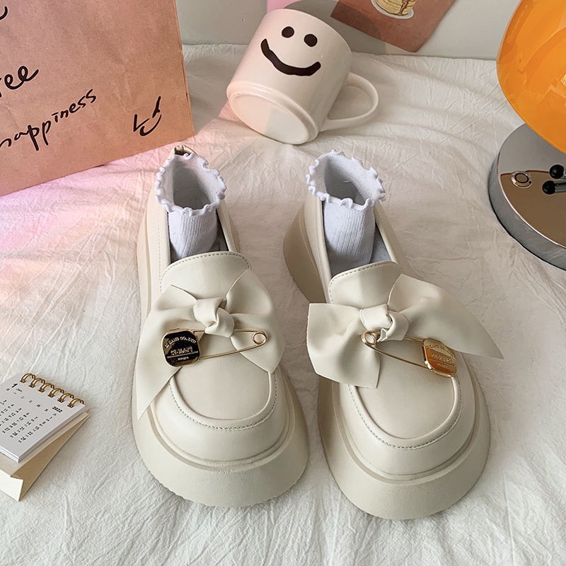 Giày Nữ Oxford Twinkle Toes Phối Nơ Kim Băng Phong Cách Tiểu Thư Xinh Xắn