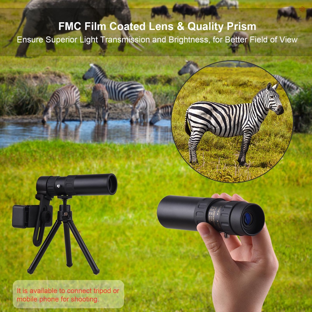 Ống Nhòm mini 10x-300x bak4 Chống Nước Có Giá Đỡ bak4