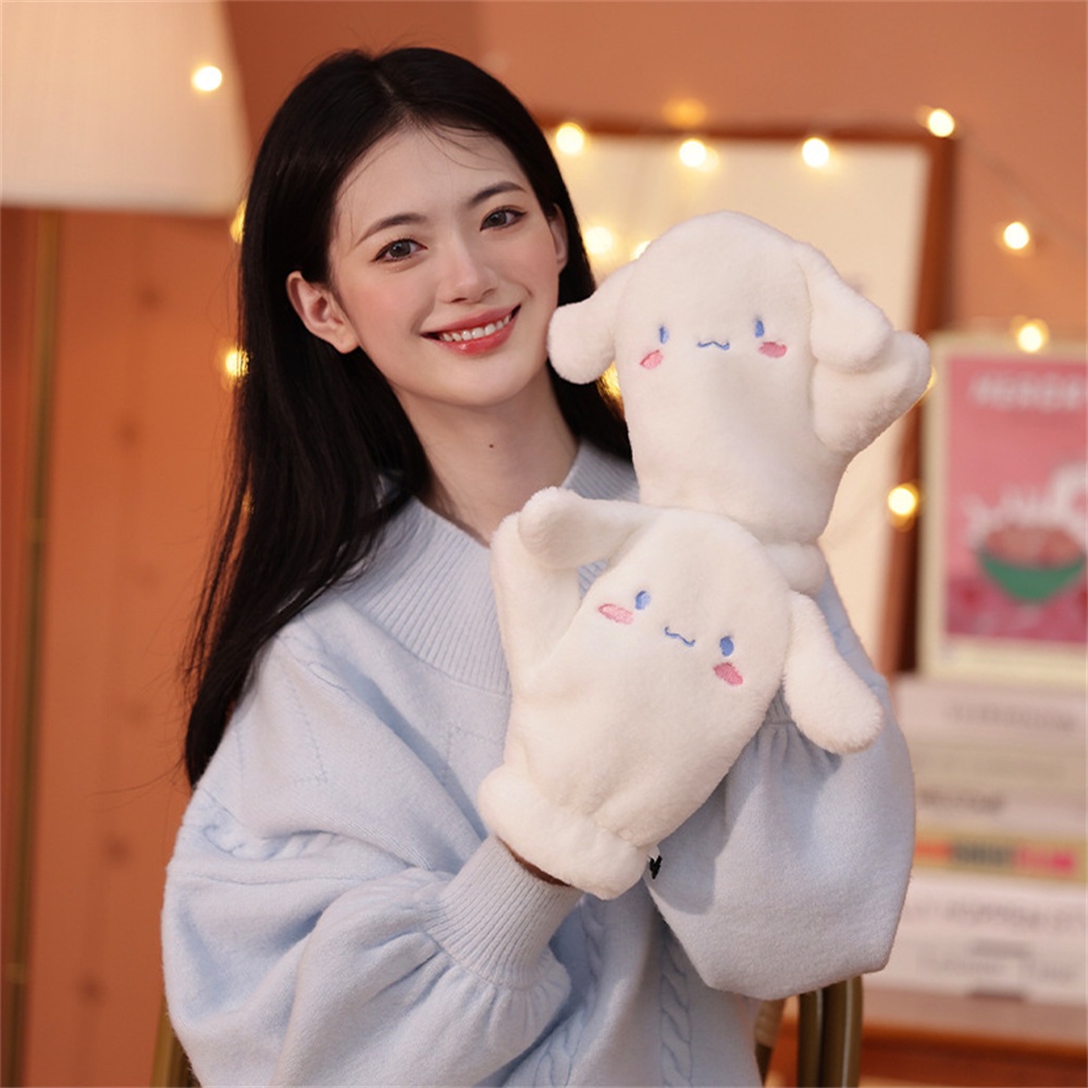 Găng Tay Dệt Kim ấm áp Cinnamoroll Anime Giai điệu Dễ Thương Nhồi Bông Mùa đông Găng Tay Chống Gió Mềm Mại Dành Cho Bé Gái Quà Tặng Giáng Sinh Cho Trẻ Em.