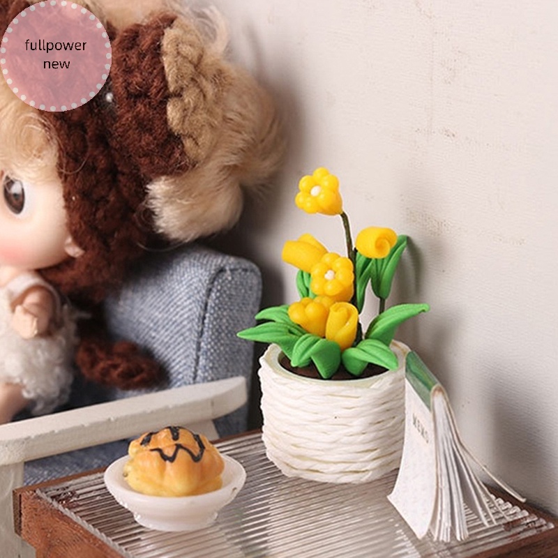Toàn Bộpowernew Chậu Hoa Mini Tỉ Lệ 1: 12 Dùng Trang Trí Nhà Búp Bê vn