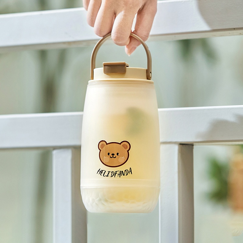 Chenmi Bình Nước Thủ Công Có Ống Hút Hình Gấu Dễ Thương