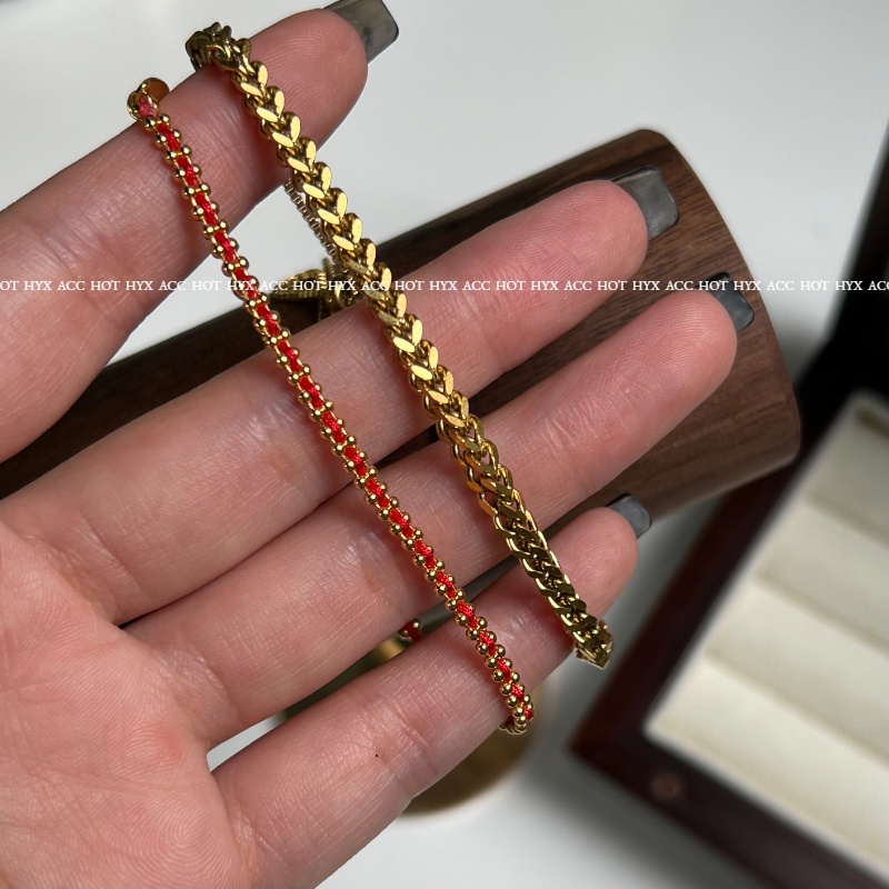 Vòng Tay Thép Titan Bện Dây May Mắn Cho Nữ