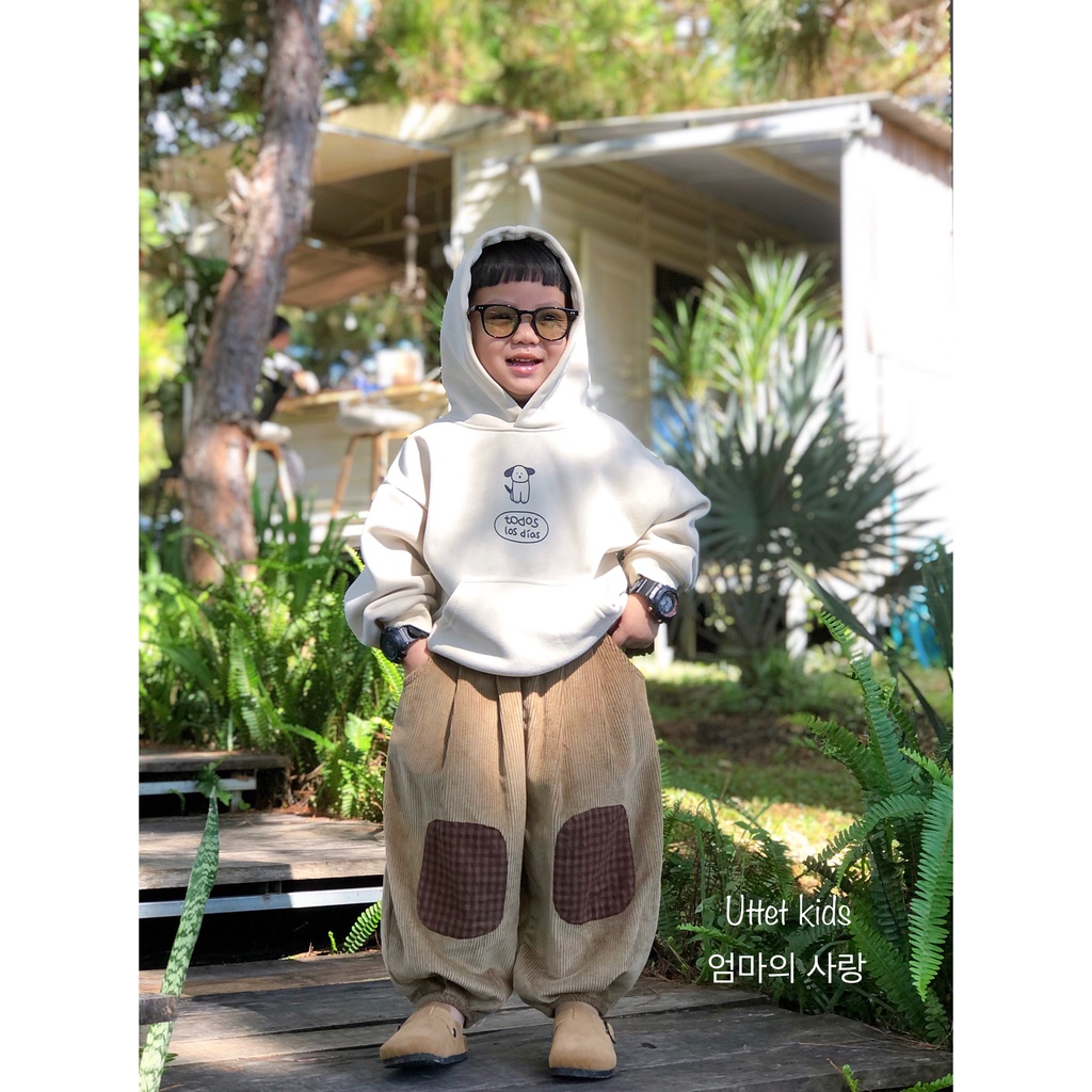 ÁO HOODIE PHONG CÁCH HÀN QUỐC CHO BÉ GÁI VÀ BÉ TRAI LÓT BÔNG 2369