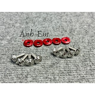 Combo 4 ốc 6li2 gắn dè sau ex150 salaya inox 304 tặng kèm long đền