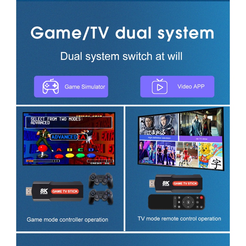 Máy Chơi game Cầm Tay Không Dây 5g game x2 8k 64g Tích Hợp 30000 Trò Chơi Cổ Điển