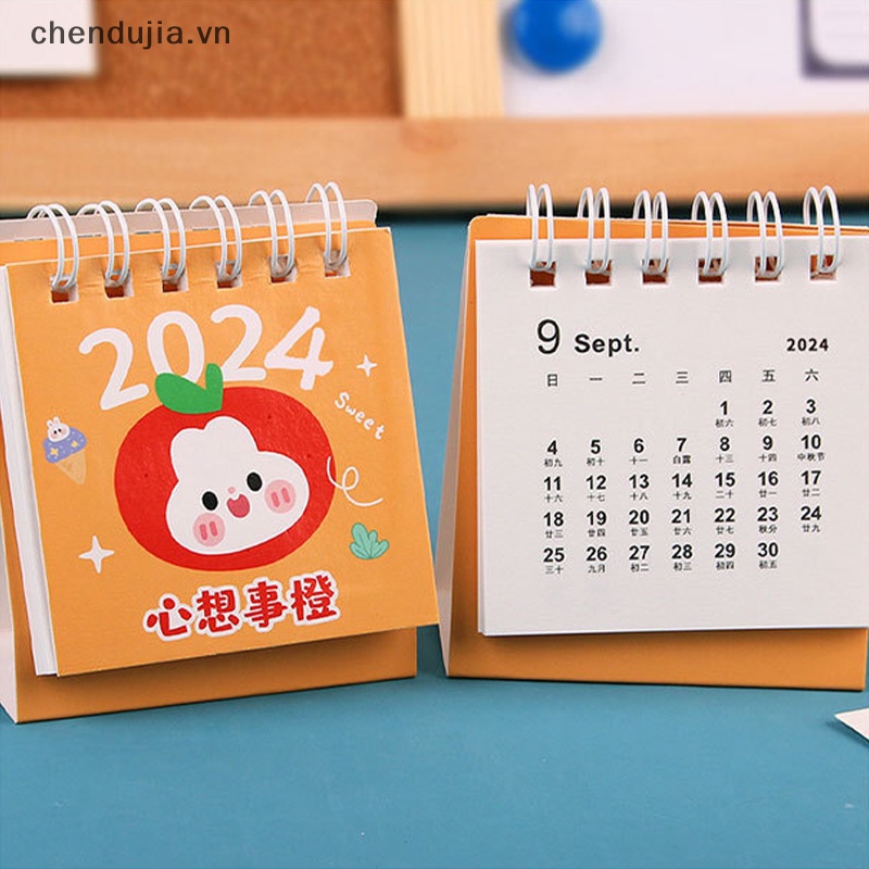 Lịch 2024 mini Để Bàn Họa Tiết Dễ Thương Bắt Mắt Sành Điệu