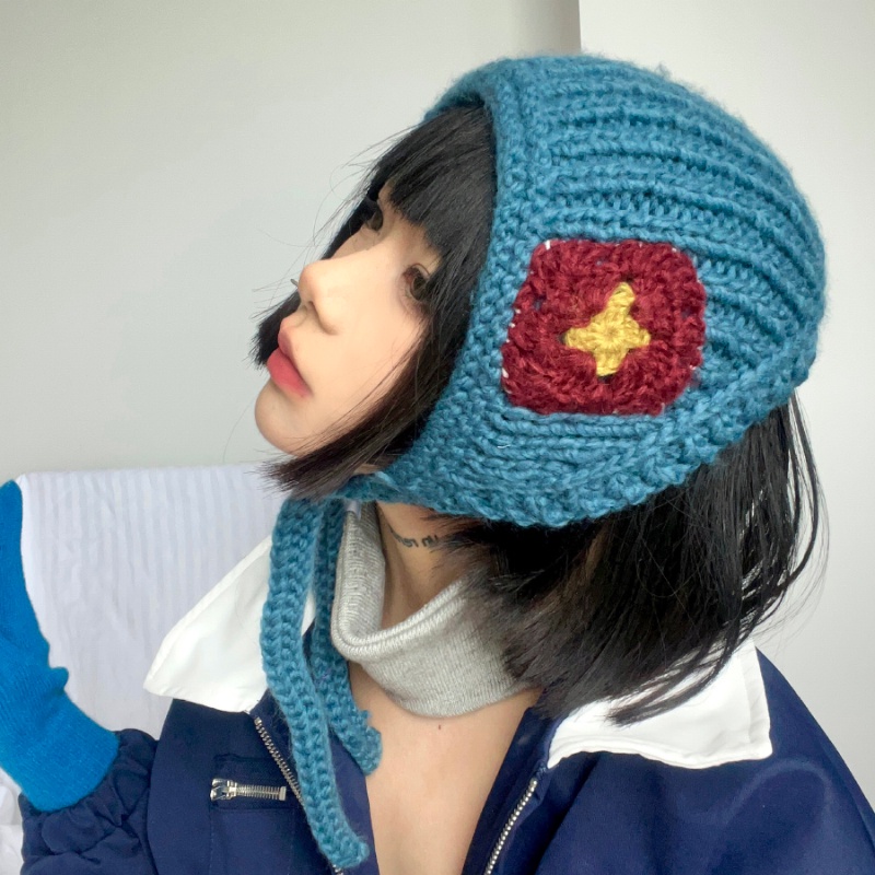 Mũ Dệt Kim Thủ Công Thắt Dây Phong Cách retro Mùa Thu Đông Cho Nữ