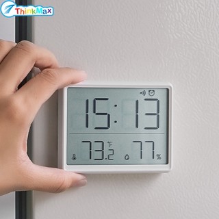 Đồng hồ báo thức kỹ thuật số Lcd Màn hình lớn Hiển thị nhiệt kế thiết kế từ tính đa chức năng Máy đo độ ẩm