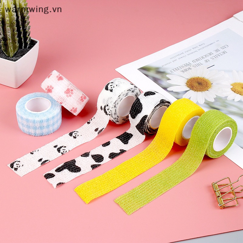 1 Cuộn Băng Quấn Ngón Tay Tự Dính Bằng Vải Không Dệt In Hình Cánh Thiên Thần Ấm Áp Co Giãn Dành Cho Học Sinh vn