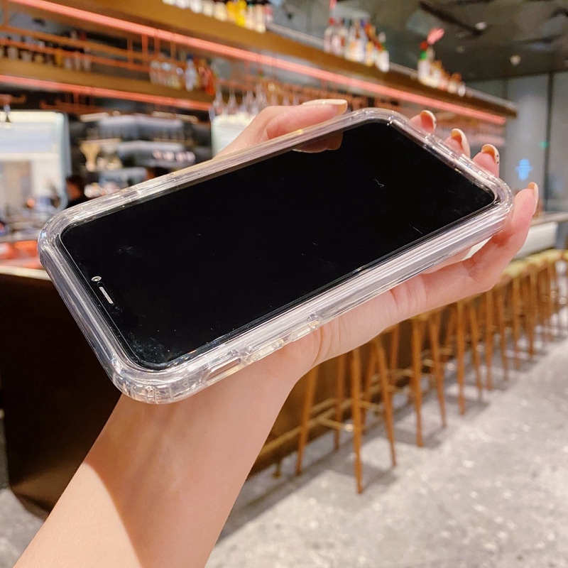 2-in-1 HD Transparent Shockproof Phone Case Samsung Galaxy S23 S22 S21 Ultra S20 Fe Note 20 10 9 note20 S23ultra S23plus S23fe S10 S9 Plus Simplicity Soft Full Back Cover