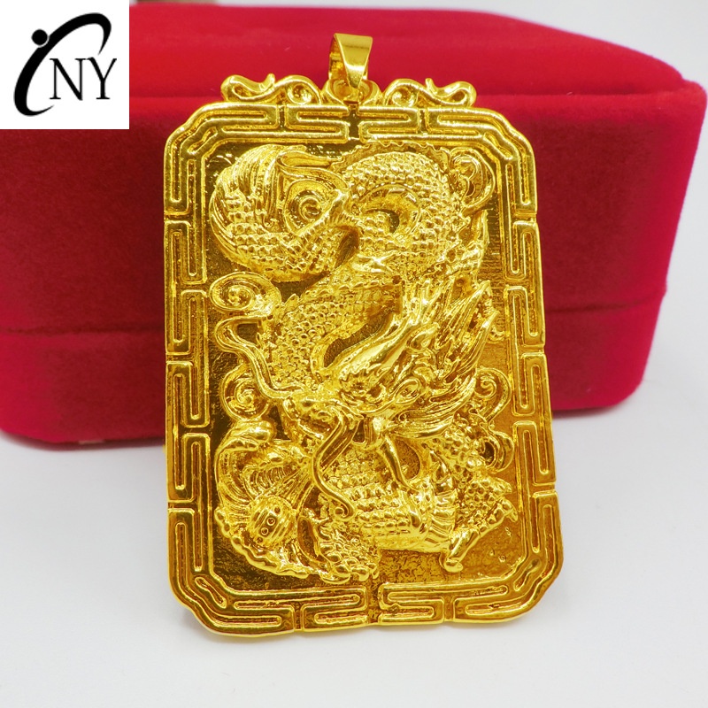 Mặt Dây Chuyền Hình Rồng Mạ Vàng 40g Thời Trang Cho Nam