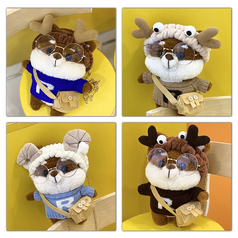 Túi Đeo Chéo Hình Thú Hoạt Hình Nhồi Bông Đáng Yêu