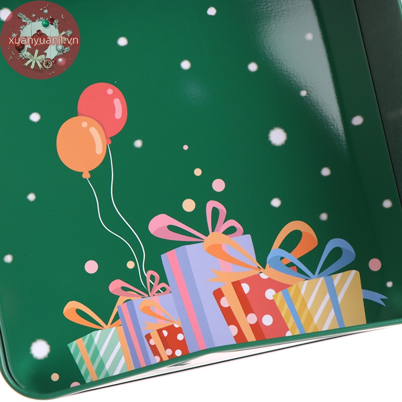 1 Hộp Thiếc mini Đựng Kẹo / Trang Sức / Bánh Quy Phong Cách Giáng Sinh