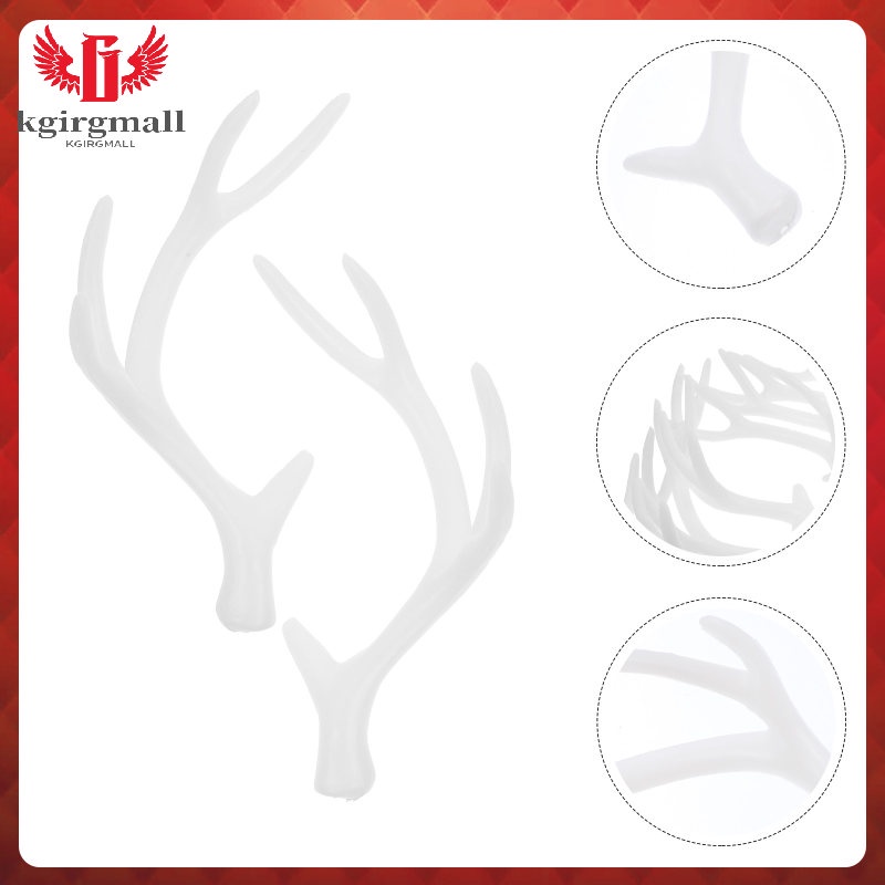 Set 4 Cặp Đầu Sừng Hươu Bằng Nhựa Trắng Trang Trí Giáng Sinh diy