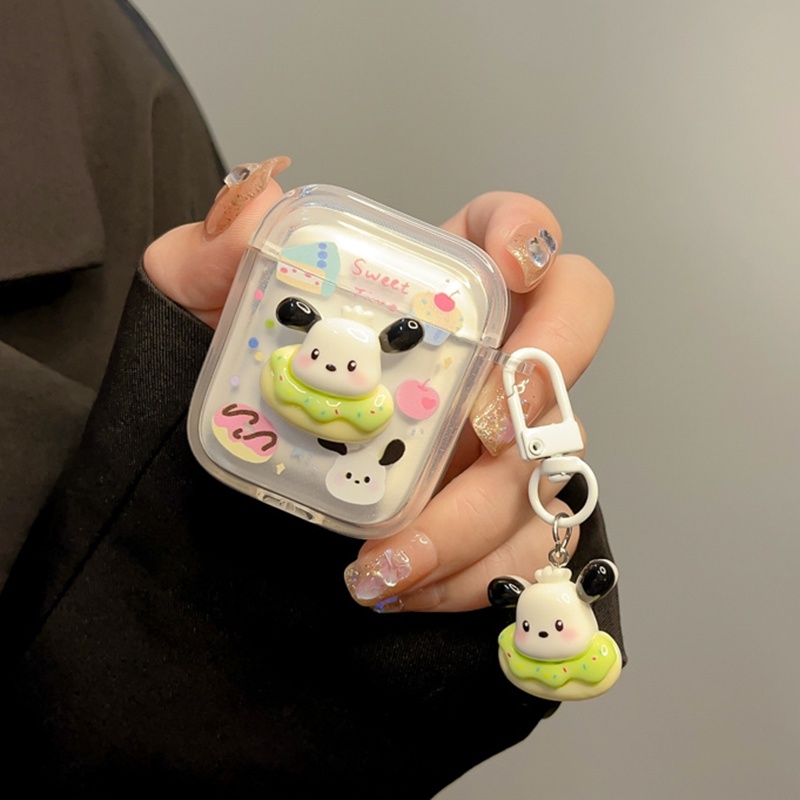 Dễ Thương Vỏ Bảo Vệ Hộp Sạc Tai Nghe airpods 1 2 3 pro 2 bluetooth Không Dây Chất Liệu Dẻo Hình sanrio pochacco 3d Đáng Yêu