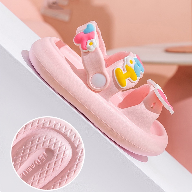 Suge Dép sandal Đi Trong Nhà Bằng eva Chống Trượt Đính Nơ Họa Tiết Hoạt Hình Dễ Thương Cho Bé Gái