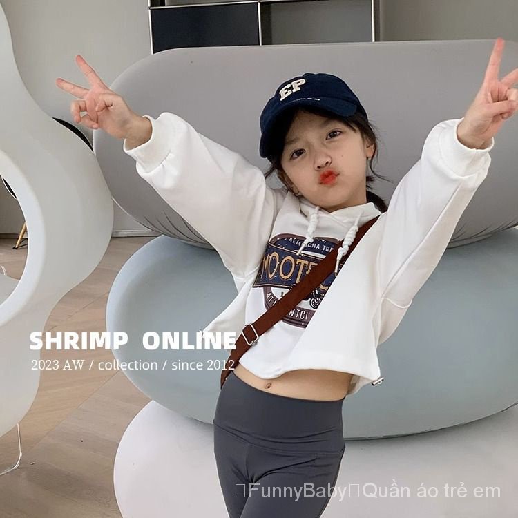 Áo Hoodie Tay Dài In Chữ Phong Cách Hàn Quốc Thời Trang Thu Đông Cho Bé Gái