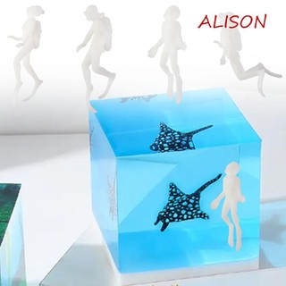 Alison mô hình nhân vật thợ lặn 3d bằng nhựa màu trắng dùng trang trí