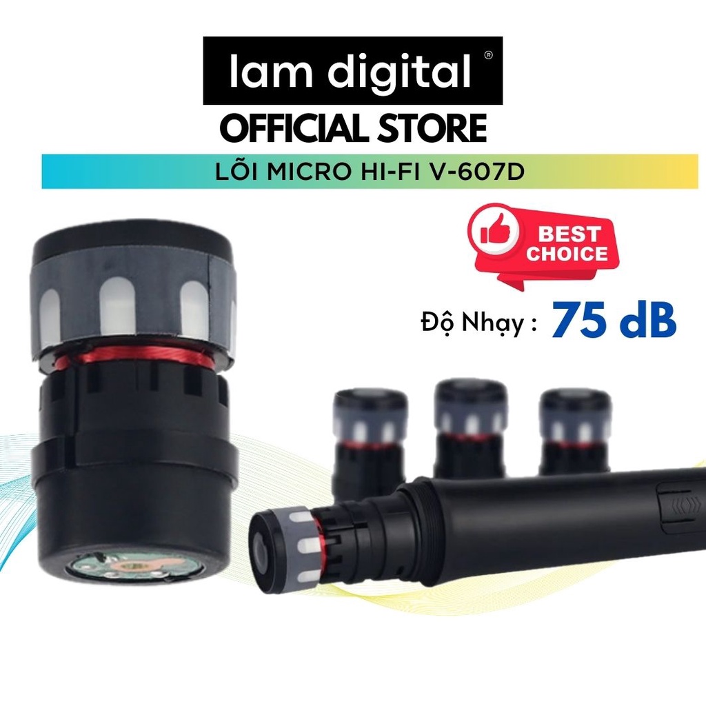Lõi Micro Chuyên Nghiệp Shure Hifi V-607D - Củ Micro Chống Hú Chất Lượng Cao
